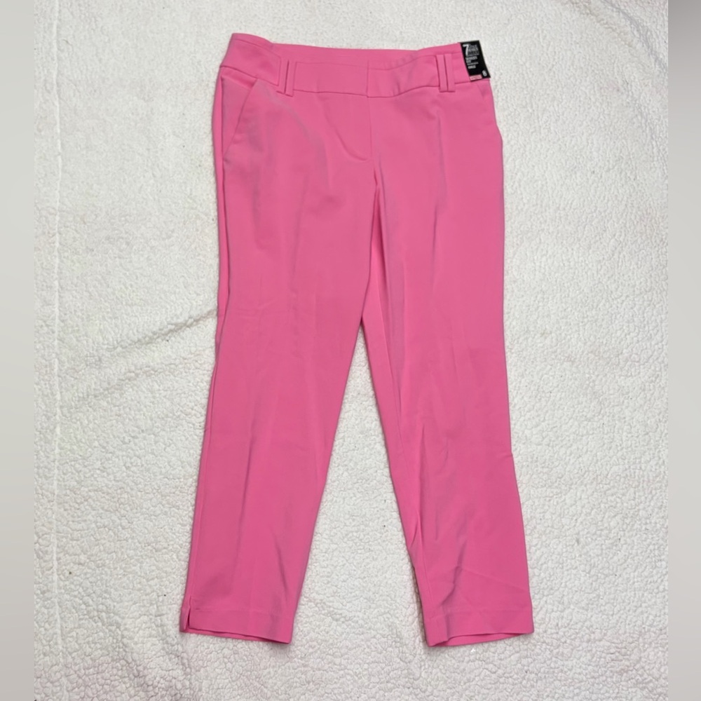 NWT New York & Company Barbie Pink Modern Fit Cotton Blend Ankle Pants Size 8